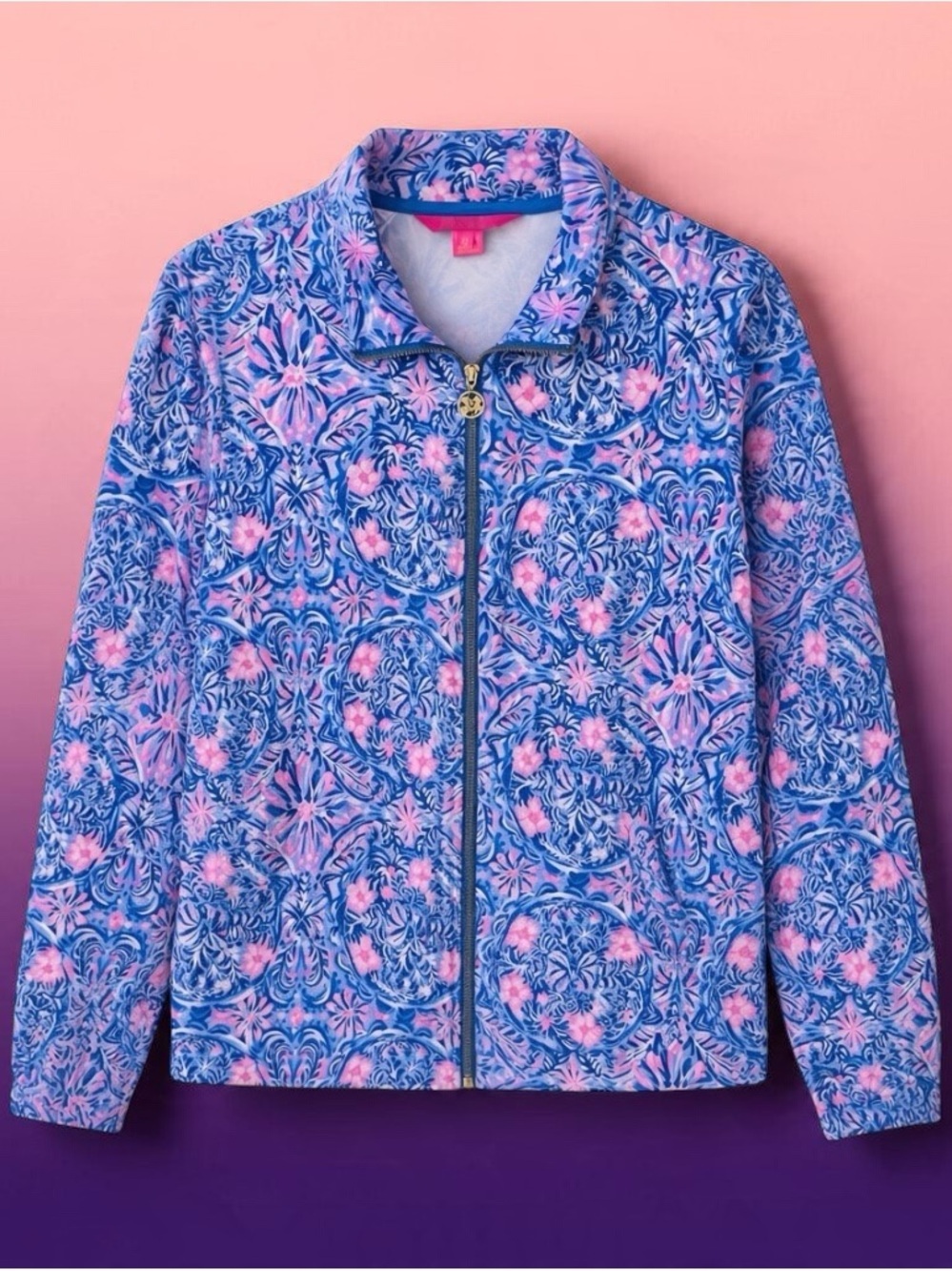💙🩷Lilly Pulitzer Leona UPF 50+ Zip-Up Jacket| Takin It Easy Print|Size Small 🩷💙
